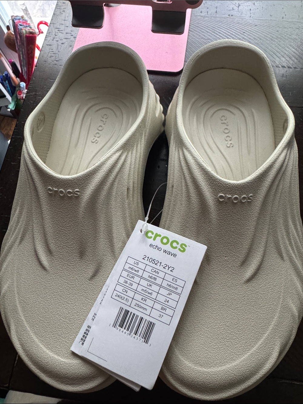 CROCS Echo Wave Slip-On Clog in Beige